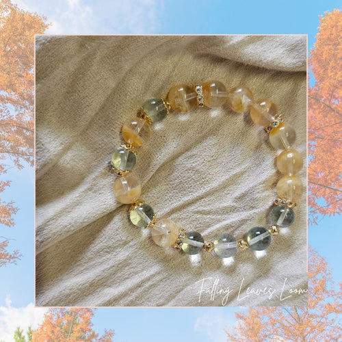 Autumn Leaves Loom(黃鋰雲母+葡萄石) 9mm, 8mm