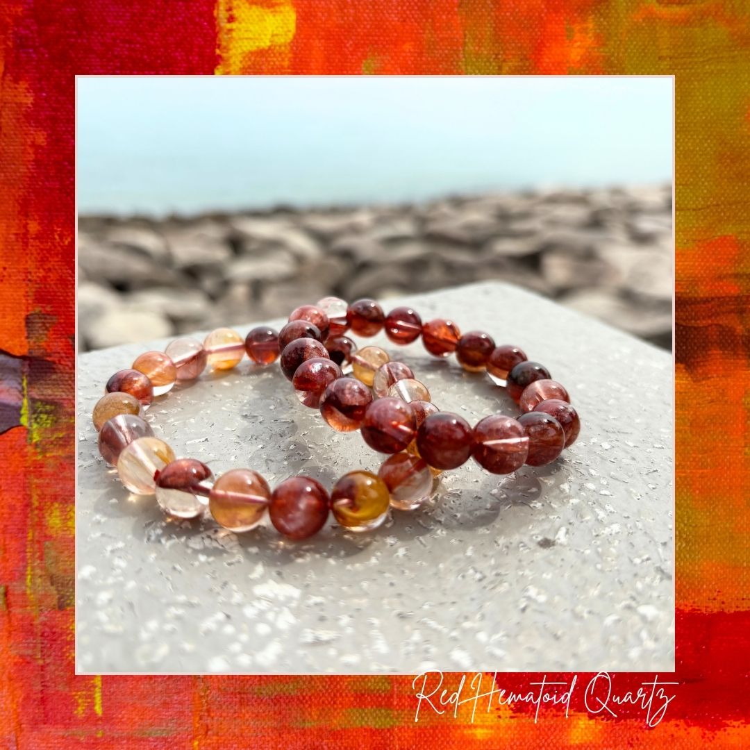 紅膠花 Red Hematoid Quartz Bracelet (10mm)